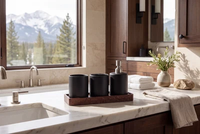 WALNUT-STAINED MAPLE & PEARL MATTE BLACK COLLECTION
