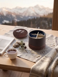 WALNUT-STAINED MAPLE ART ACCENT & BLACK COLLECTION